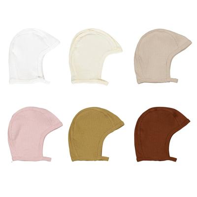 China European and American spring Autumn Newborn Baby Hat European style style cotton solid warm tire windproof hat for sale