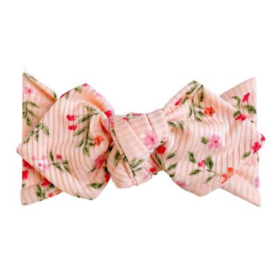 China Customized Newborn Headband Soft Cute Baby Headbands Fashion Design Print Bowknot Toddler Accessory for sale