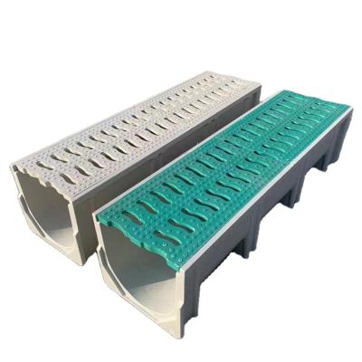 China Modern High Quality Grate Drain U Shape Resin Compound Drainage Ditch for sale