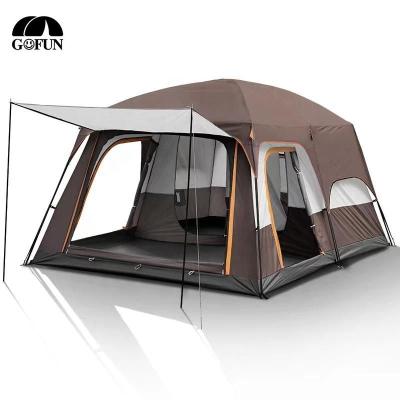 China Camouflage/field one outdoor camping play lounge two bedroom tent, family tent village tent for outdoor camping for sale