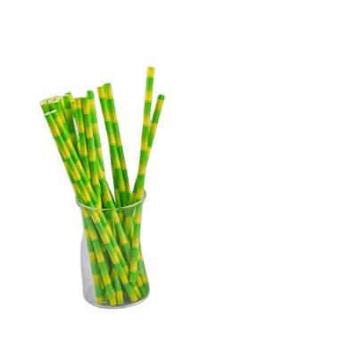 China New Christmas Candy Element Foldable Disposable Biodegradable Paper Stocked Straw for sale