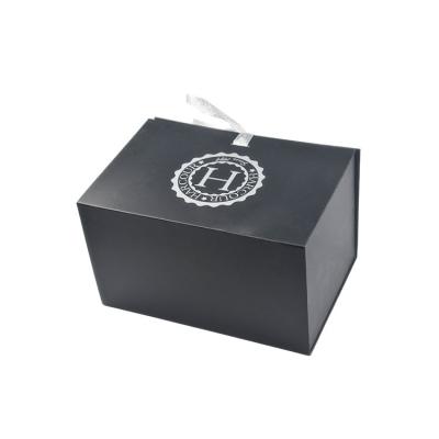 China Newest Hot Selling Packaging Romantic Custom Design Environmental Friendly Sustainable Degradable Premium Black Ribbon Tie Gift Box for sale