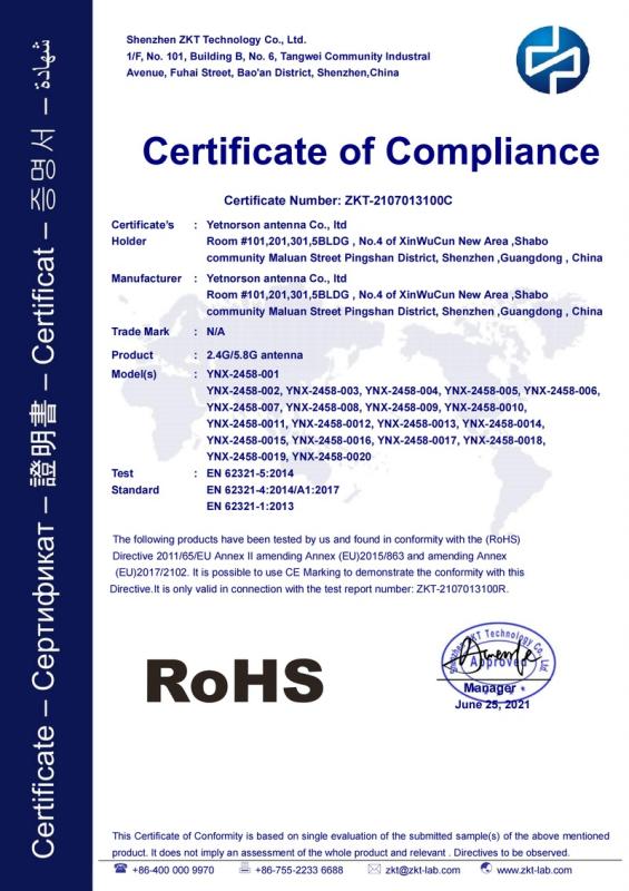 RoHS - Yetnorson Antenna Co., Limited