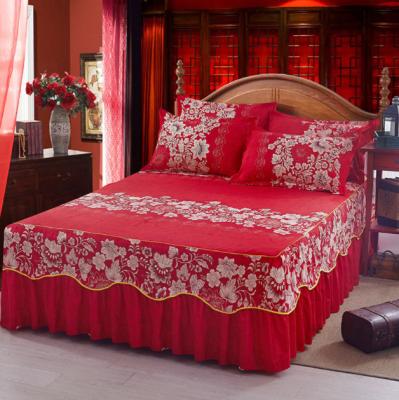 China Colorful Factory Made Practical Modern Design Hotel Bedspread Home Bedspread Skirt for sale