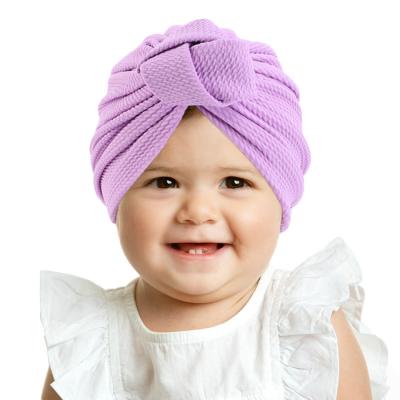 China Fashion Eco Friendly Soft Cotton Full Cover Baby Head Turban Hat Wholesale Baby Turbans for sale