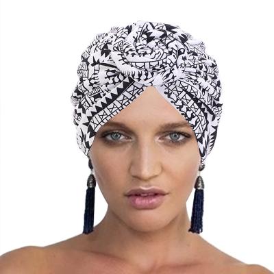 China Fashion High Quality Bow Hat Elastic Muslim Head Wraps Luxury Hijab Women Turban Hat With Beads TO-110871 for sale