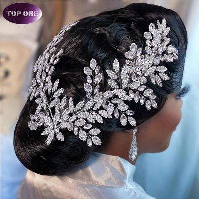 China Creative Headwear Alloy Rhinestone Dish Hair Accessories Bridal Headband Bifurcated Hair Piece New TO-270272 for sale