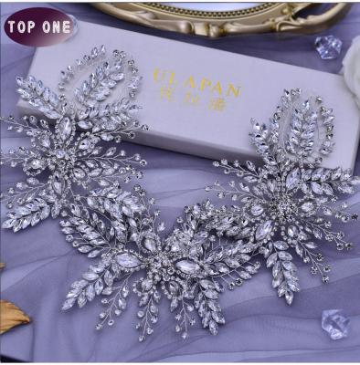 China Wholesale Elegant Wedding Crystal Bridal Hair Accessories Flower Hair Decorations TO-270253 for sale