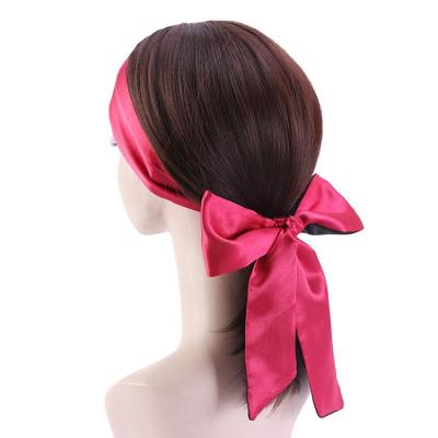 China Wholesale custom head fabric women hair band scrunchie hair accessories wrap satin silk with logo for sale