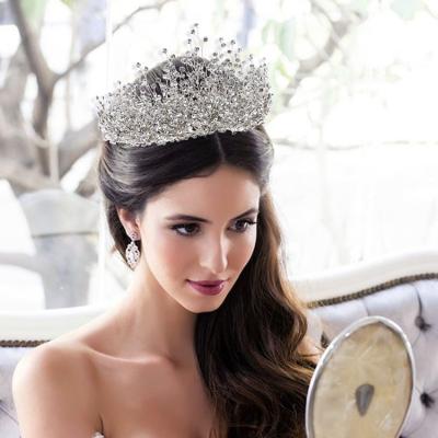 China Handmade Luxurious Crystal Diamonds Party Hair Accessories Rhinestone Princess Wedding Bridal Crown Tiaras TO-111011 for sale