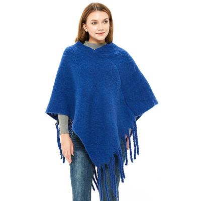 China Color Manufacturers Women's Warm Thick Pure Soft Comfortable Wrap Ladies Winter Cape Shawl for sale