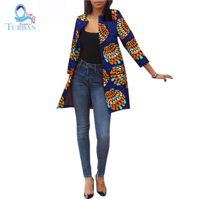 China Ladies Africa print long winter coats women fashion clothes long sleeve geometric print coat TO-111449 for sale