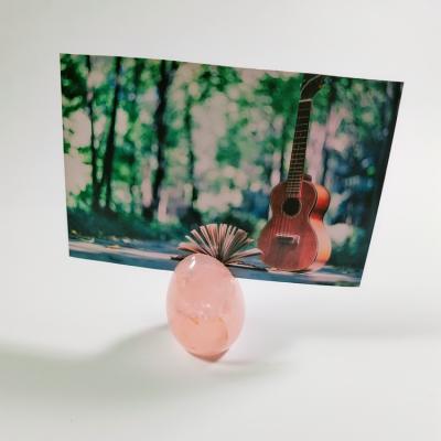 China Customized Rose Quartz Egg Card Holder Office Marble Business Card Holder China Factory Direct Sale Customized Business Card Holder for sale