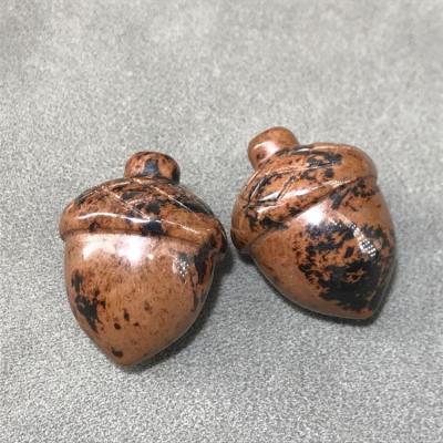 China China Natural Mineral Carving Hazelnut Shape Crystal Agate Small Hazelnut Healing Rieki Stone for Home Decoration for sale