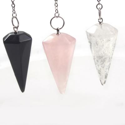 China China New Fashion Natural Crystal Point Gemstone Pencil Pendulum Reiki Stone Healing Pendant for sale