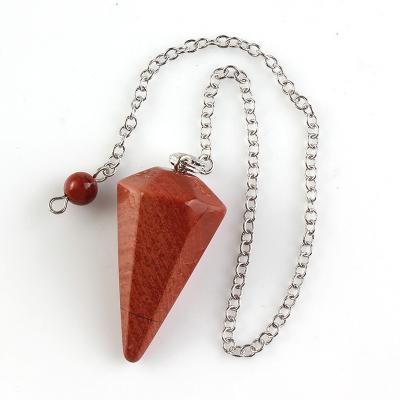 China China Natural Stone Pendulum Red Jasper Pendant Healing Crystal Gemstone Pendulum Pendant for sale