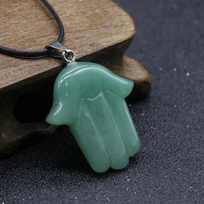 China China 2021 New Fashion Healing Green Aventurine Jade Fatima Gemstone Pendant for sale