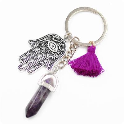 China Business Gift Crystal Genuine Leather Key Chain, Metal Souvenir Key Chain Antique Bronze Alloy Plated Ring Ornaments Art Gifts for sale