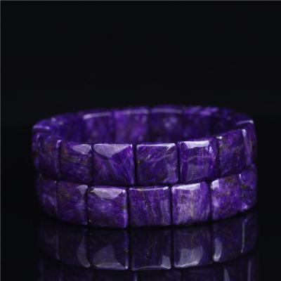 China Romantic Amethyst Square Shape Adjustable Bangle Women Jewelry Custom Charm Bracelet for sale