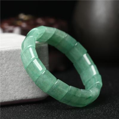 China Romantic Bracelets Aventurine Green Jade Nature Stone Bead Bangle for sale