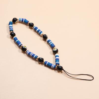 China Luxury DRY Handmade Polymer Clay Beaded Phone Chain Strap for Women and Men Jewelry for sale