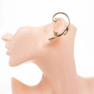 China Trendy new arrival 18k fashion personality hot gold plated cuff cat earring jewelry for women for sale