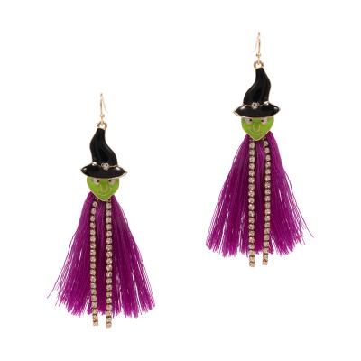 China Wholesale FASHIONABLE Popular Skull Halloween Tassel Tear Magnetic Wizard Earring For Women for sale