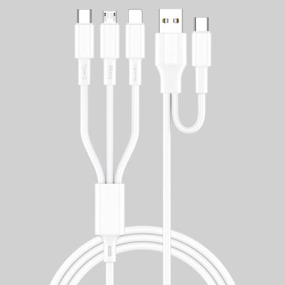 China Power Bank 3 in 2 USB C to Type C 2.4A Fast Charging Data Cable for Multi Interface Data Cable for sale