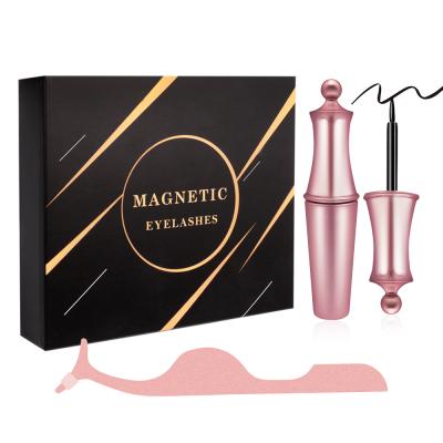 China Natural Reusable Long False Magnetic 3d Eyelashes Magnetic Lashes Box Magnetic Eyelash and Magnetic Liner for sale