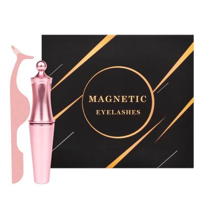 China Natural Reusable Long Magnetic 3d Eyelashes Magnetic Lashes Box Eyelash Curler Dark Brown Pink for sale