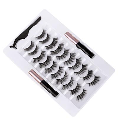 China Hot Selling Free Sample Reusable High Quality Magnetic Eyeliner Set Custom Packaging Box Mixed Ins Style Eyelashes for sale