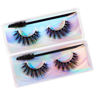 China New Natural Cat Eyes Wispy Natural False Eyelashes False Mink Lashes Light Volume Short Style False Eyelashes for sale