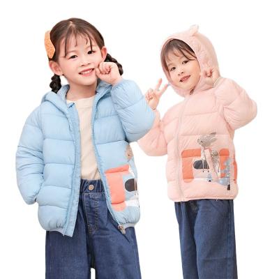 China 2022 New Autumn/Winter Girls' Hooded Coat Children's Cotton Coat Breathable Light Weight Cotton Warm Coat for sale