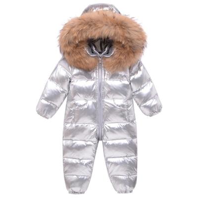 China Anti-wrinkle the new European and American children's down jacket for boys and girls baby suit coveralls thickened winter one-piece suit for sale