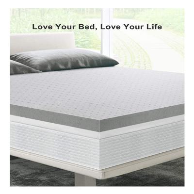 China Best Selling AMAZONE 4 Inch Cooling Mattress Topper Twin Cool Gel Bamboo Memory Foam Bedside Foam Toppers for sale