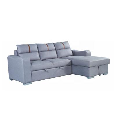 China Hot selling living room L shape foldable modern style corner pull out fabric folding sofa bed room sofa for sale