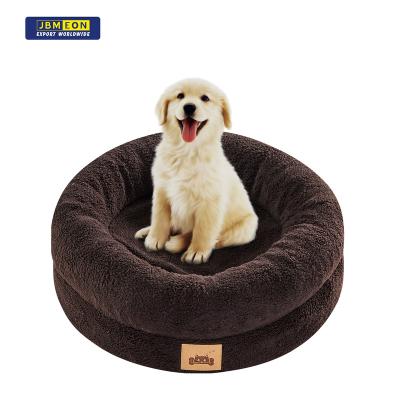 China Washable Waterproof Faux Fur Plush Around Eco-Friendly Sofa Luxury Dog Cat Pet Bed Cushion for sale