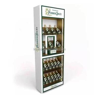 China Customized Luxury Eco - Friendly Led Light Wood Wine Display Cabinet for sale