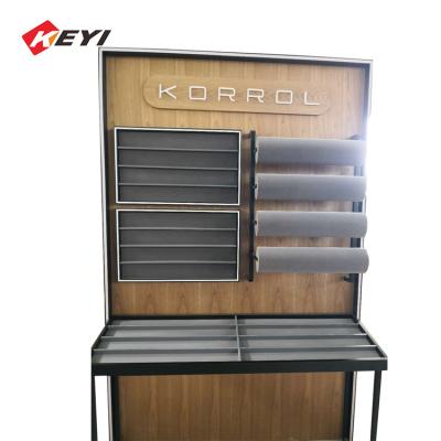 China Durable Custom Wooden Wall Cosmetic Glass Shelves Shelves Makeup Display Cabinet And Wall Showcase for sale