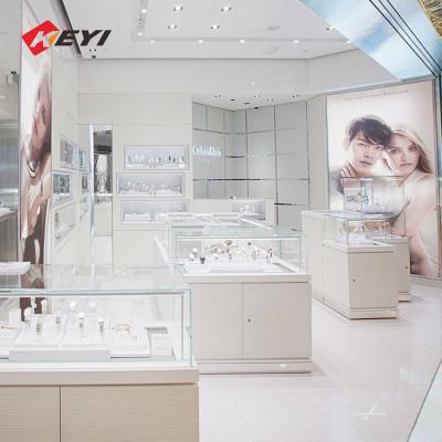 China Customized Fashion Design Watch Jewelry Shop Display Stand Jewelry Glass Display Showcase Counter Eco-friendly for sale