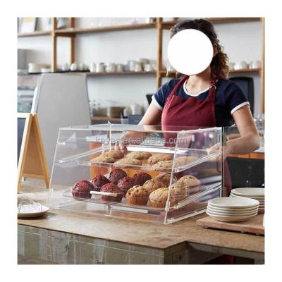 China For Bakery Customized Bakery Counter top Acrylic Display Racks Food Cookie Donut Bread display Case for sale