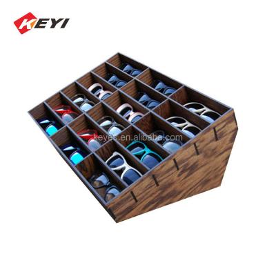 China In eyeweare shop decoration design countertop 10 pcs new sunglasses show to rack modern wooden sunglasses display for sale