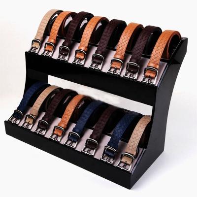 China Customized Custom Portable Acrylic Display Rack For Leather Belt for sale