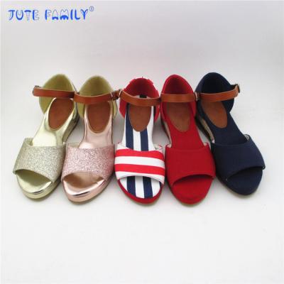 China Running Shoes Size 32-37 Tank Top 3 Girl Platform Wedge Heel Sandals Shoes Wedges Sandals Sold for sale