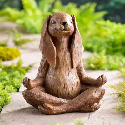 China Europe Yoga-pose Rabbit Garden Statue for sale