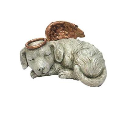 China Europe Pet Angel Dog Sleeping Cremation Urn Memorial Memorial Statue for sale