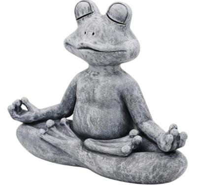 China Europe Resin Animal Yoga Frog Meditation Statue for sale