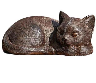 China Outdoor Sleeping Europe Cat Statue Bronze House Decoration for sale