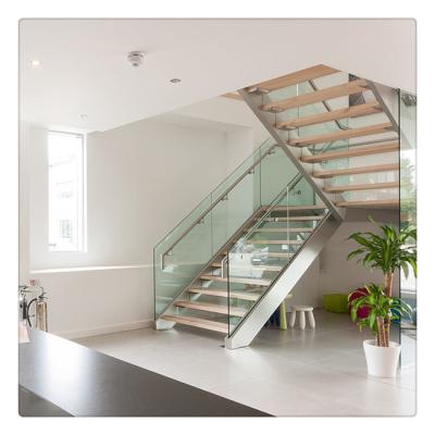 China Modern Straight Stairs House Stairs Models Wooden Staircase Inside For Villa for sale