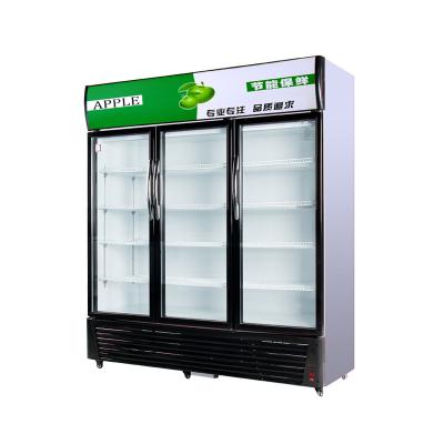 China Straight Glass Refrigerator Beverage Display Single-Temperature Door Fridge Beer Beverage Cooler Freezer Commercial for sale